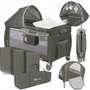Patut pliant, Lionelo, Sven Plus, 120x60 cm, Cu doua nivele, Cu arcada jucarii, masuta de infasat, vibratii, melodii, conform cu standardele europeane de securitate EN716 si EN12221, Bej Olive - 3