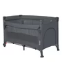 Patut pliant multifunctional, Lionelo, Ellen, Cu laterala culisanta, Nivel suplimentar, Intrare laterala cu fermoar, 2 roti, Saltea pliabila si geanta de transport incluse, 0- 36 luni, Pana la 15 kg, 120x60 cm, Conform cu  EN 716, Gri