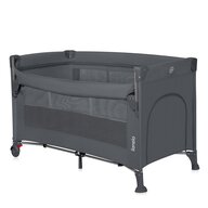 Patut pliant multifunctional, Lionelo, Ellen, Cu laterala culisanta, Nivel suplimentar, Intrare laterala cu fermoar, 2 roti, Saltea pliabila si geanta de transport incluse, 0- 36 luni, Pana la 15 kg, 120x60 cm, Conform cu  EN 716, Gri