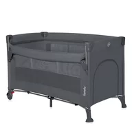 Patut pliant multifunctional, Lionelo, Ellen, Cu laterala culisanta, Nivel suplimentar, Intrare laterala cu fermoar, 2 roti, Saltea pliabila si geanta de transport incluse, 0- 36 luni, Pana la 15 kg, 120x60 cm, Conform cu  EN 716, Gri