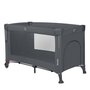 Patut pliant multifunctional, Lionelo, Ellen, Cu laterala culisanta, Nivel suplimentar, Intrare laterala cu fermoar, 2 roti, Saltea pliabila si geanta de transport incluse, 0- 36 luni, Pana la 15 kg, 120x60 cm, Conform cu  EN 716, Gri - 5