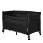 Patut pliant multifunctional, Lionelo, Ellen, Cu laterala culisanta, Nivel suplimentar, Intrare laterala cu fermoar, 2 roti, Saltea pliabila si geanta de transport incluse, 0- 36 luni, Pana la 15 kg, 120x60 cm, Conform cu  EN 716, Negru