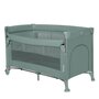 Patut pliant multifunctional, Lionelo, Ellen, Cu laterala culisanta, Nivel suplimentar, Intrare laterala cu fermoar, 2 roti, Saltea pliabila si geanta de transport incluse, 0- 36 luni, Pana la 15 kg, 120x60 cm, Conform cu  EN 716, Verde