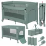 Patut pliant multifunctional, Lionelo, Ellen, Cu laterala culisanta, Nivel suplimentar, Intrare laterala cu fermoar, 2 roti, Saltea pliabila si geanta de transport incluse, 0- 36 luni, Pana la 15 kg, 120x60 cm, Conform cu  EN 716, Verde - 5