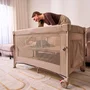 Patut pliant multifunctional, Lionelo, Ellen, Cu laterala culisanta, Nivel suplimentar, Intrare laterala cu fermoar, 2 roti, Saltea pliabila si geanta de transport incluse, 0- 36 luni, Pana la 15 kg, 120x60 cm, Conform cu  EN 716, Verde - 28