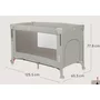 Patut pliant multifunctional, Lionelo, Ellen, Cu laterala culisanta, Nivel suplimentar, Intrare laterala cu fermoar, 2 roti, Saltea pliabila si geanta de transport incluse, 0- 36 luni, Pana la 15 kg, 120x60 cm, Conform cu  EN 716, Verde - 30
