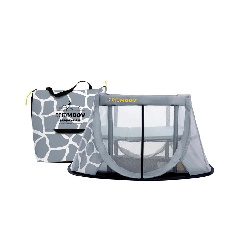 Aeromoov - patut pliant cu doua nivele pop up , giraph sky, 110x60 cm, albastru