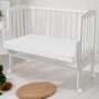 Patut suplimentar, Waldin, 2 in 1 pentru copii, 90 cm x 55 cm, lemn de fag, vopsea certificata, roti blocabile, laterala detasabila, co-sleeping, Saltea inclusa, Alb - 2