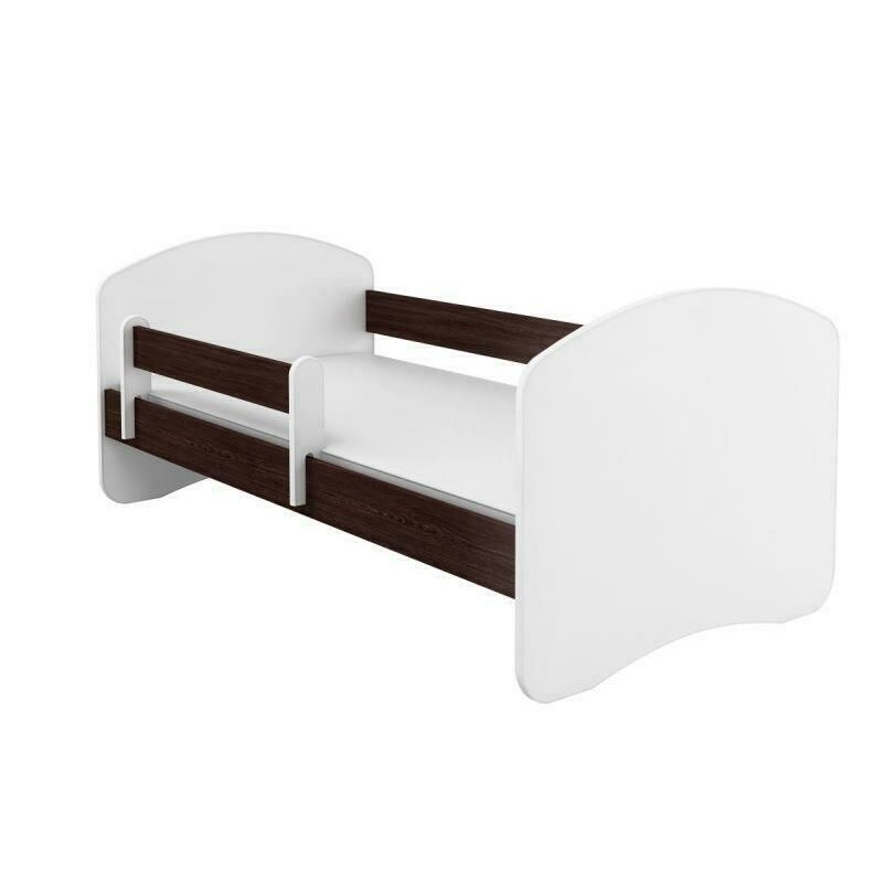 Mykids - patut junior cu saltea, 140x70 cm, alb/negru