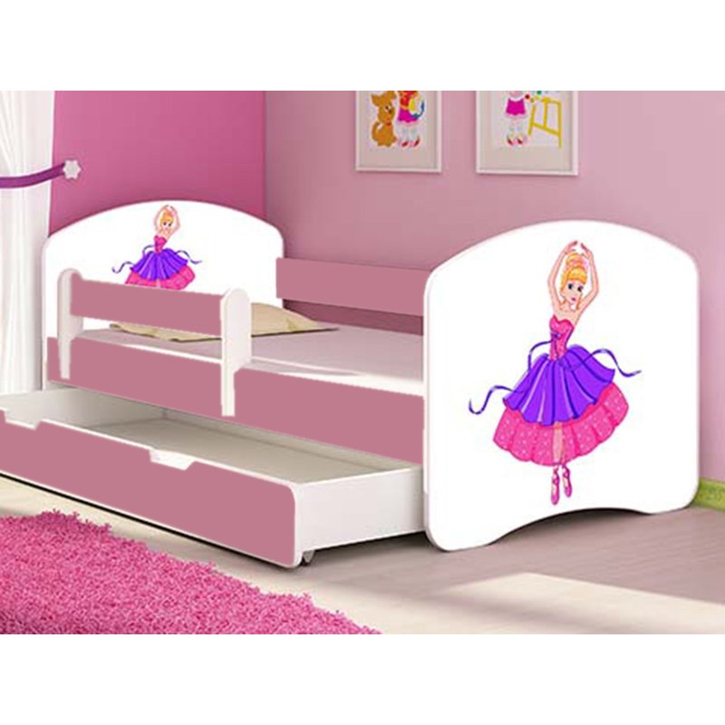 Mykids - patut tineret ballerina cu sertar si saltea 140x70