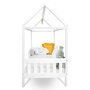 Patut tip casuta din lemn junior, 160x80 cm, Pana la 70 Kg, Cu bariera de protectie, Conform cu EN 716-1:2008, EN 716-2:2008, New Baby, Castello, White - 5