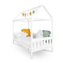 Patut tip casuta din lemn junior, 160x80 cm, Pana la 70 Kg, Cu bariera de protectie, Conform cu EN 716-1:2008, EN 716-2:2008, New Baby, Castello, White - 3