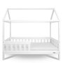 Patut tip casuta din lemn junior, 160x80 cm, Pana la 70 Kg, Cu bariera de protectie, Conform cu EN 716-1:2008, EN 716-2:2008, New Baby, Castello, White - 10