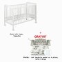 Patut YappyUno din lemn, YappyKids, 120x60 cm, Alb+GRATUIT MimiNu - Set lenjerie patut cu 6 piese, Pentru patut 120x60 cm, Safari Beige - 1
