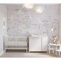 Patut YappyUno din lemn, YappyKids, 120x60 cm, Alb+GRATUIT MimiNu - Set lenjerie patut cu 6 piese, Pentru patut 120x60 cm, Safari Beige - 6