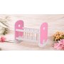 Patut balansoar, Baby Rose, Pentru papusi, Din lemn MDF, 36 x 6 x 35 cm, Roz - 2