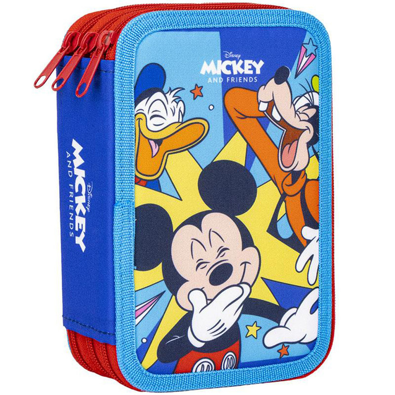 Penar echipat mickey mouse & friends cu 3 compartimente, 44 piese