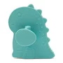 Perie de baie, New Baby, Din silicon, Cu peri moi, Maner ergonomic, Pentru pielea sensibila, 8x11 cm, 0 luni+, Dinosaur/Blue - 1