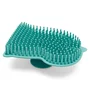 Perie de baie, New Baby, Din silicon, Cu peri moi, Maner ergonomic, Pentru pielea sensibila, 8x11 cm, 0 luni+, Dinosaur/Blue - 2