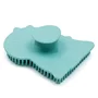 Perie de baie, New Baby, Din silicon, Cu peri moi, Maner ergonomic, Pentru pielea sensibila, 8x11 cm, 0 luni+, Dinosaur/Blue - 3