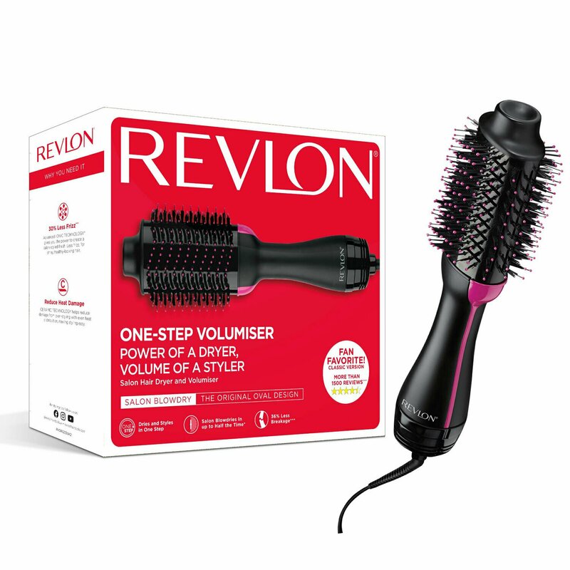 Revlon - perie electrica fixa one-step hair dryer & volumizer, rvdr5222e2, pentru par mediu si lung