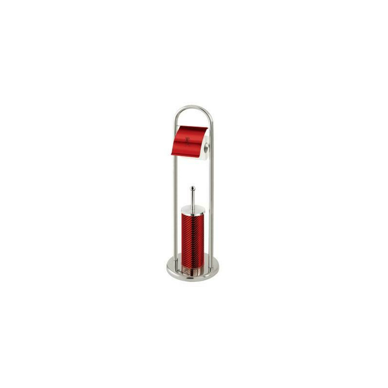 Perie toaleta cu suport pentru hartie , burgundy metallic line, berlingerhaus, bh 6548