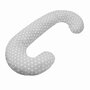 Perna alaptare, New Baby, Cu husa detasabila, In forma de C, Bumbac, Diametru 16 cm, Lungime in jurul circumferintei 285 cm, 100% antialergic, Stars Grey - 1