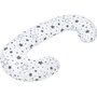 Perna alaptare, New Baby, Cu husa detasabila, In forma de C, Bumbac, Diametru 16 cm, Lungime in jurul circumferintei 285 cm, Stars White/Grey - 1