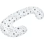 Perna alaptare, New Baby, Cu husa detasabila, In forma de C, Bumbac, Diametru 16 cm, Lungime in jurul circumferintei 285 cm, Stars White/Grey - 1