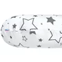 Perna alaptare, New Baby, Cu husa detasabila, In forma de C, Bumbac, Diametru 16 cm, Lungime in jurul circumferintei 285 cm, Stars White/Grey - 4