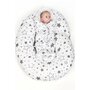Perna alaptare, New Baby, Cu husa detasabila, In forma de C, Bumbac, Diametru 16 cm, Lungime in jurul circumferintei 285 cm, Stars White/Grey - 5