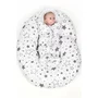 Perna alaptare, New Baby, Cu husa detasabila, In forma de C, Bumbac, Diametru 16 cm, Lungime in jurul circumferintei 285 cm, Stars White/Grey - 5