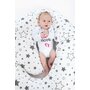 Perna alaptare, New Baby, Cu husa detasabila, In forma de C, Bumbac, Diametru 16 cm, Lungime in jurul circumferintei 285 cm, Stars White/Grey - 6