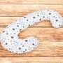 Perna alaptare, New Baby, Cu husa detasabila, In forma de C, Bumbac, Diametru 16 cm, Lungime in jurul circumferintei 285 cm, Stars White/Grey - 2