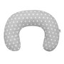 Perna alaptare, New Baby, Diametru 16 cm, Lungime in jurul circumferintei 125 cm, Bumbac, 100% antialergic, Husa detasabila, 0 luni+, Stars Grey - 1