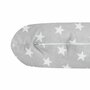 Perna alaptare, New Baby, Diametru 16 cm, Lungime in jurul circumferintei 125 cm, Bumbac, 100% antialergic, Husa detasabila, 0 luni+, Stars Grey - 3