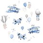 Perna bebelus, MimiNu, Profilata, Cu doua fete, Cu functie anti-soc, Pufoasa, Din catifea si bumbac, Materiale certificate Oeko Tex Standard 100, 23x26 cm, Blue Plane - 2