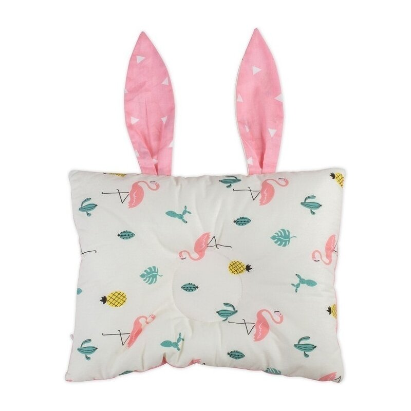 Bambinice - perna bebelusi bunny, alb/roz/flamingo