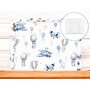Perna clasica de dormit, MimiNu, Cu volanas, Cu husa detasabila cu fermoar, Din bumbac certificat Oeko Tex Standard 100, Pentru patut, carucior, balansoar, 30x40 cm, Blue Plane - 2