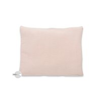 Perna clasica de dormit, Qmini, Cu husa detasabila cu fermoar, Din muselina dubla, 30x40 cm, Powder Pink