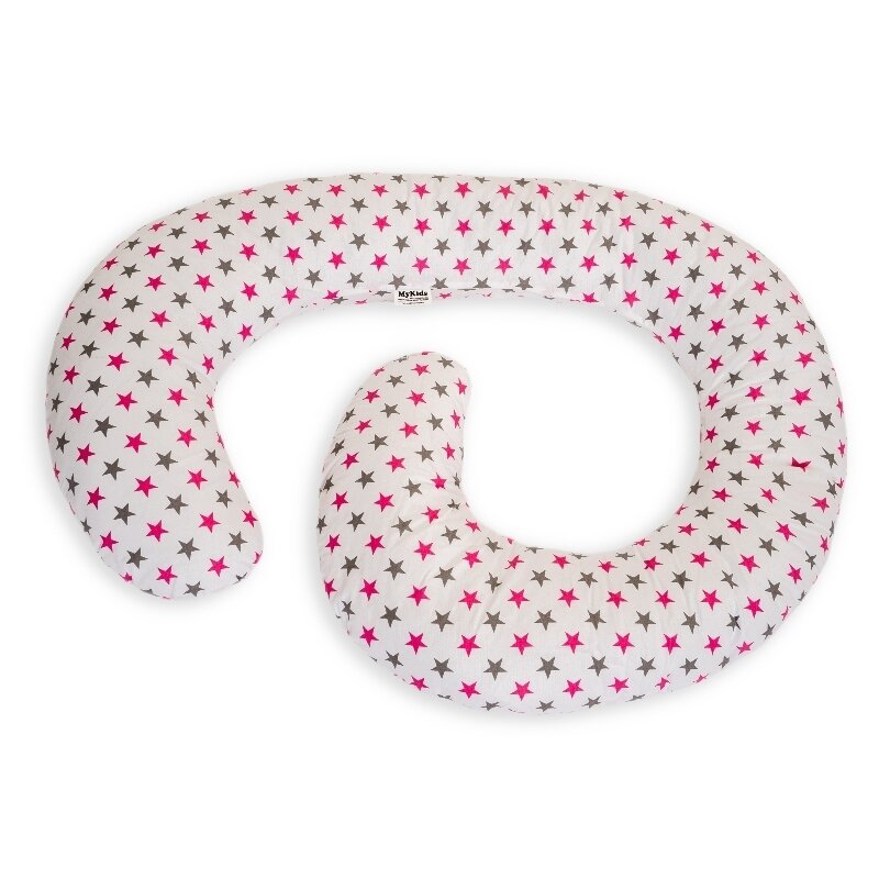 Mykids - perna de alaptare multifunctionala white grey-pink
