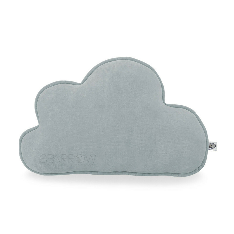 Perna decorativa din bumbac velur, moale, sub forma de nor, 40 x 30, sparrow, cloud, grey