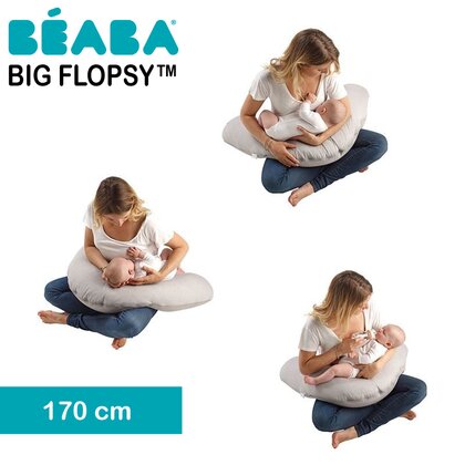 Beaba - Perna gravida  Big Flopsy 170 cm Fleur de Coton Heather Grey