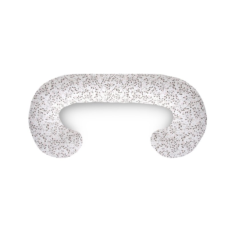 Perna multifunctionala, Ceba Baby, Pentru dureri de spate, somn confortabil si alaptat, Cu bile de silicon si microperle, Husa detasabila din bumbac, 300x30 cm, Oeko-Tex Standard 100, Tiny Leaves