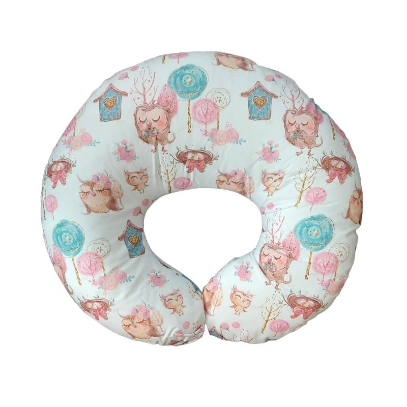 Perna pentru alaptare, 100% bumbac, 60x60 cm, eko - pink owls