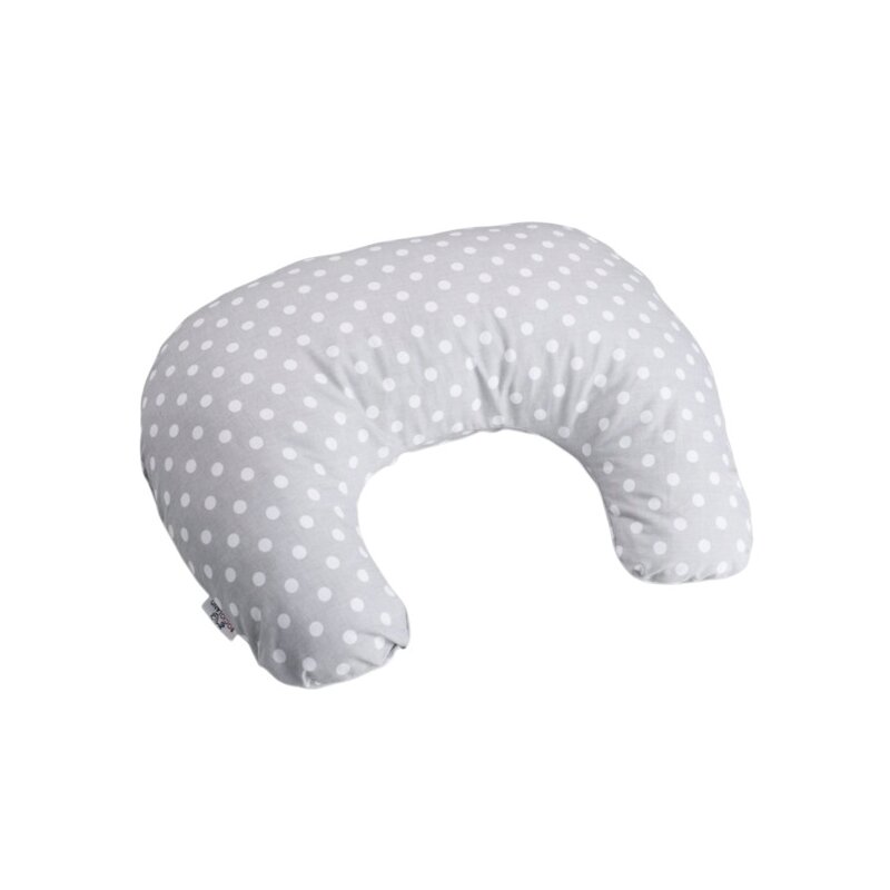 Perna pentru alaptat, Bocioland, Gray Pea, Cu husa detasabila, Din bumbac, 50x18 cm, Gri