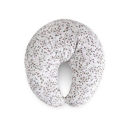 Perna pentru alaptat, Ceba Baby, Husa detasabila din bumbac, Cu puf siliconizat, 150x60x37 cm, Oeko-Tex Standard 100, Basic Tiny Leaves