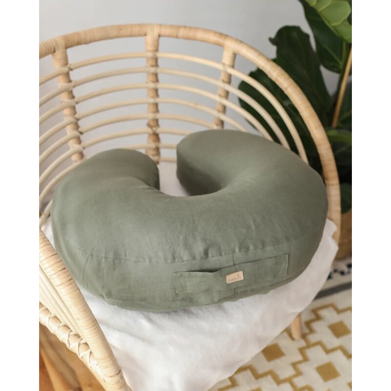 Babyly - perna pentru gravide si alaptare, in si umplutura ferma, antialergica, big cu maner, forest green,