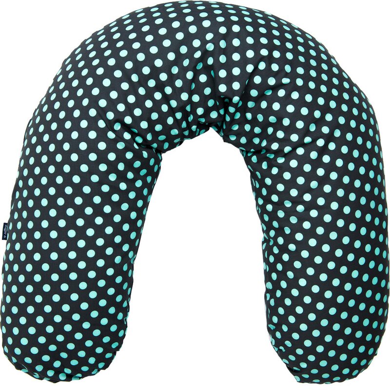 Womar zaffiro - perna pentru gravide si alaptat comfort exclusive 170 cm cu bilute de polistiren , gri inchis/turcoaz
