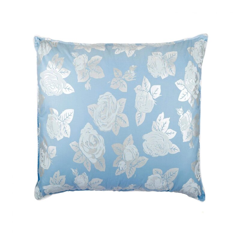 Somnart - Perna SOMNART, 60x60 cm, umplutura pene 90%, puf 10%, bumbac 100%, model floral blue